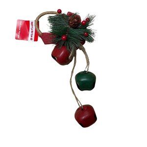 Merry Brite Christmas Bells‎ Door Hanger Decoration Red Green
